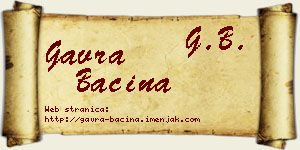 Gavra Baćina vizit kartica